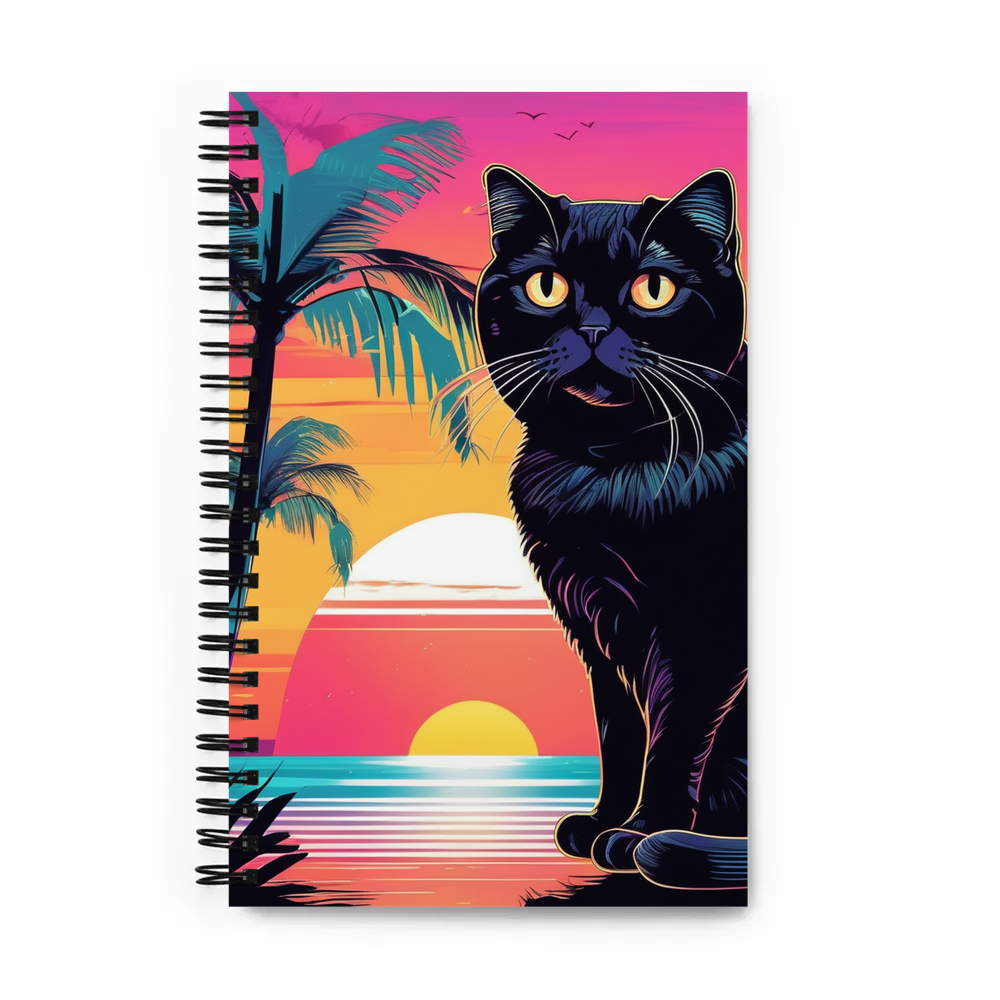 PugMug Custom Black Scottish Fold Cat Spiral Notebook