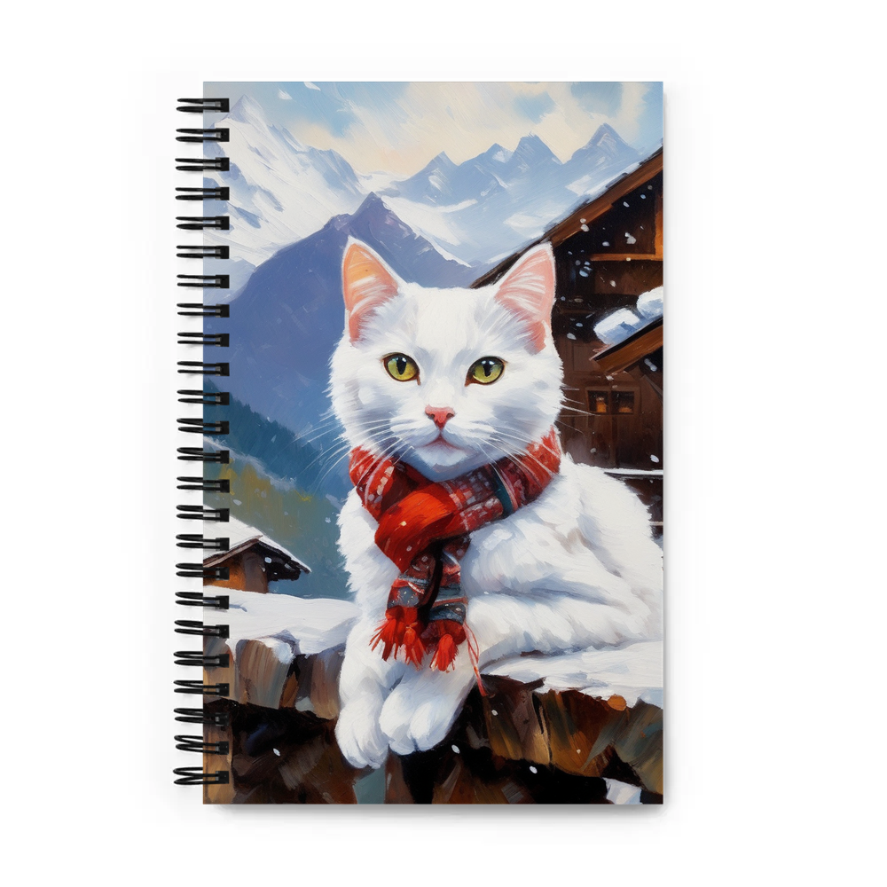 PugMug Custom White Companion Cat Spiral Notebook