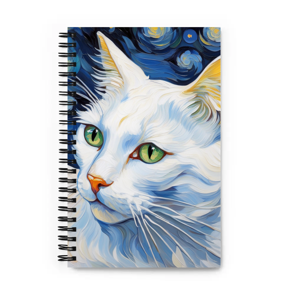 PugMug Custom White Companion Cat Spiral Notebook