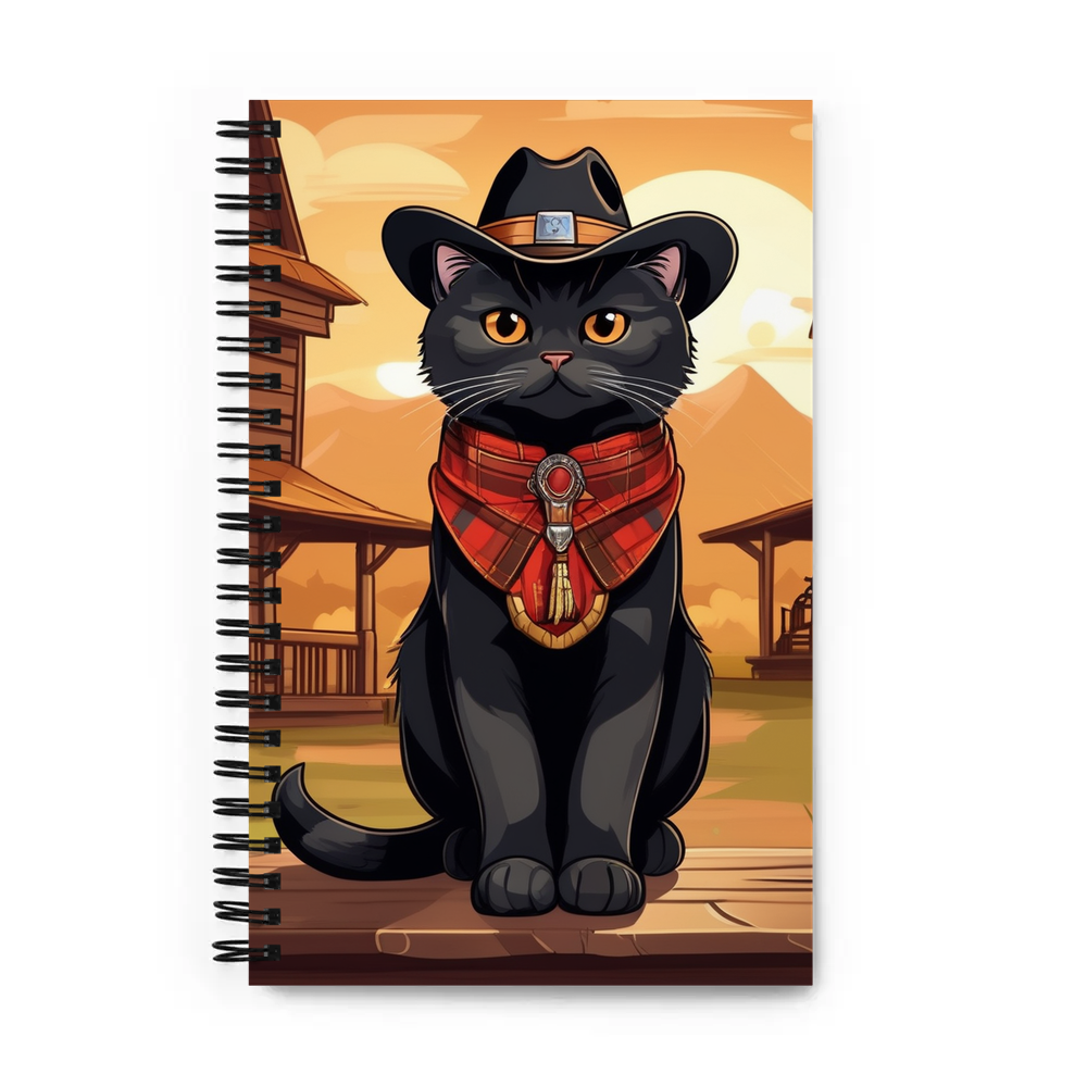 PugMug Custom Black Scottish Fold Cat Spiral Notebook