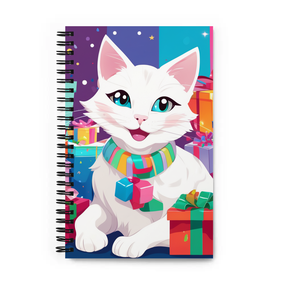 PugMug Custom White Companion Cat Spiral Notebook