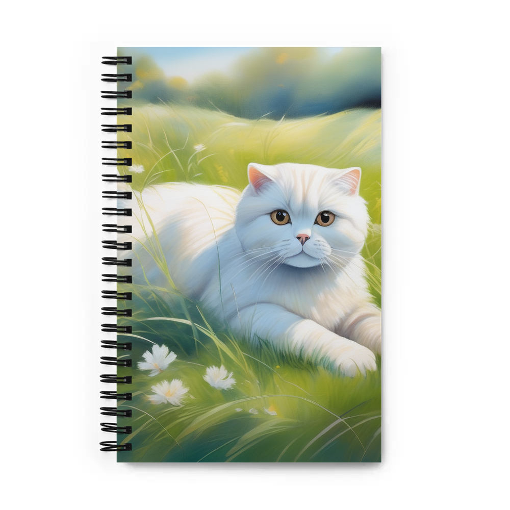 PugMug Custom White Scottish Fold Cat Spiral Notebook