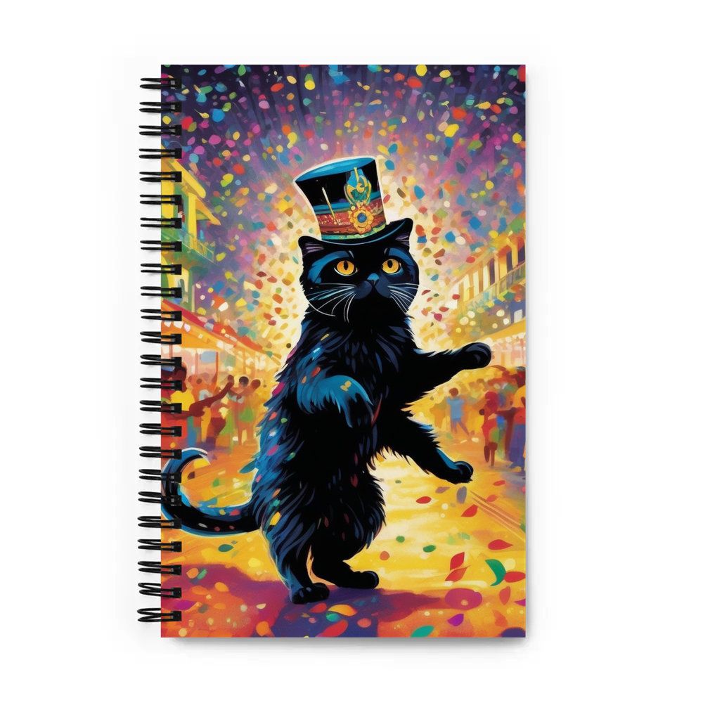 PugMug Custom Black Scottish Fold Cat Spiral Notebook