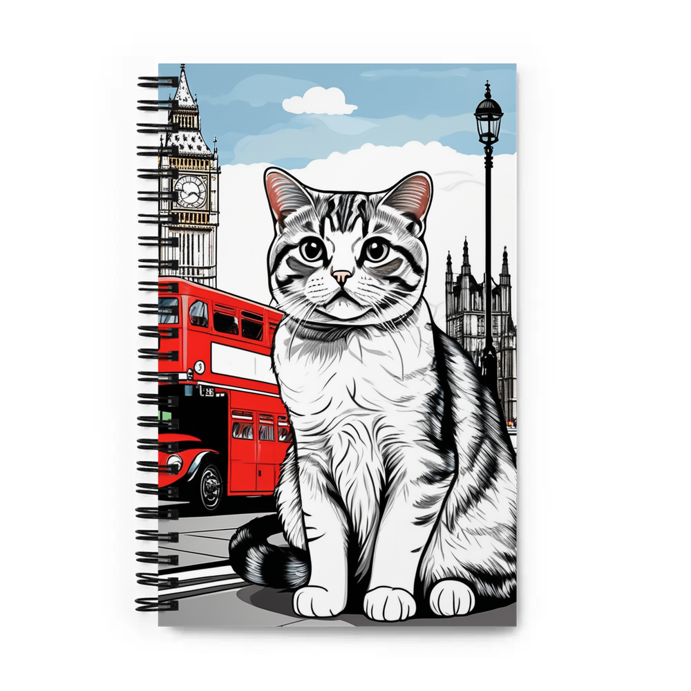 PugMug Custom Tabby Scottish Fold Cat Spiral Notebook