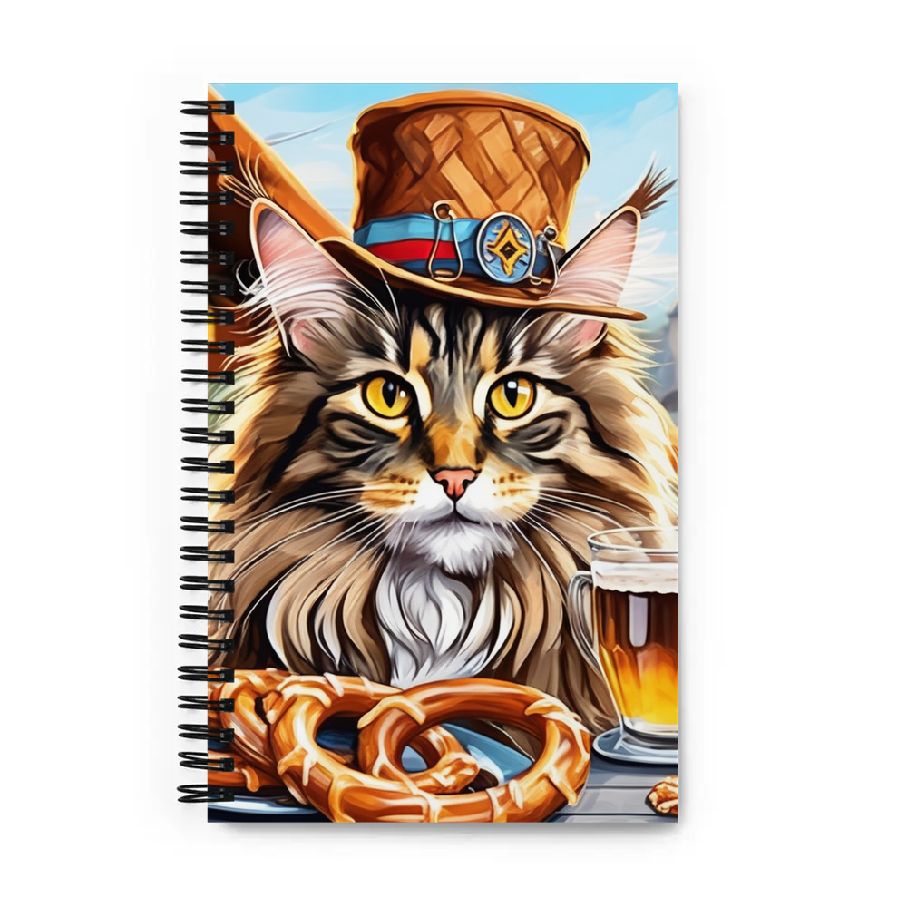 PugMug Custom Tabby Maine Coon Cat Spiral Notebook