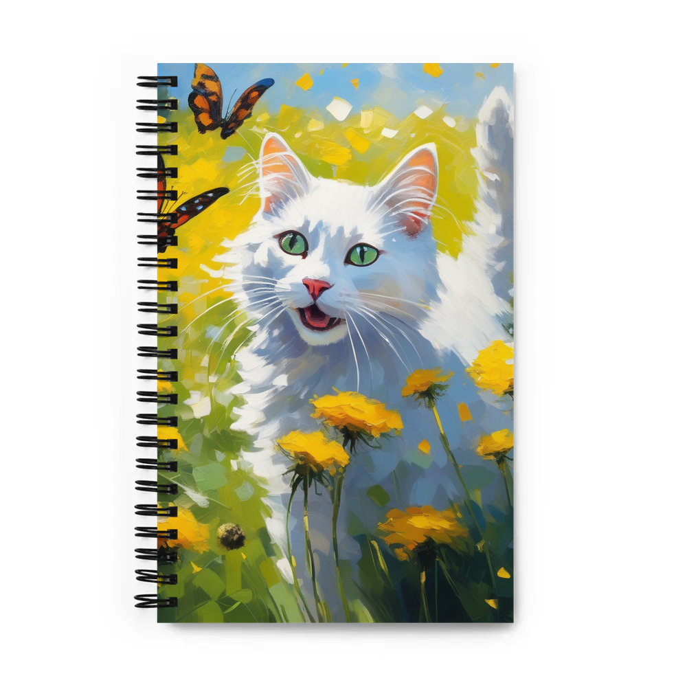 PugMug Custom White Companion Cat Spiral Notebook