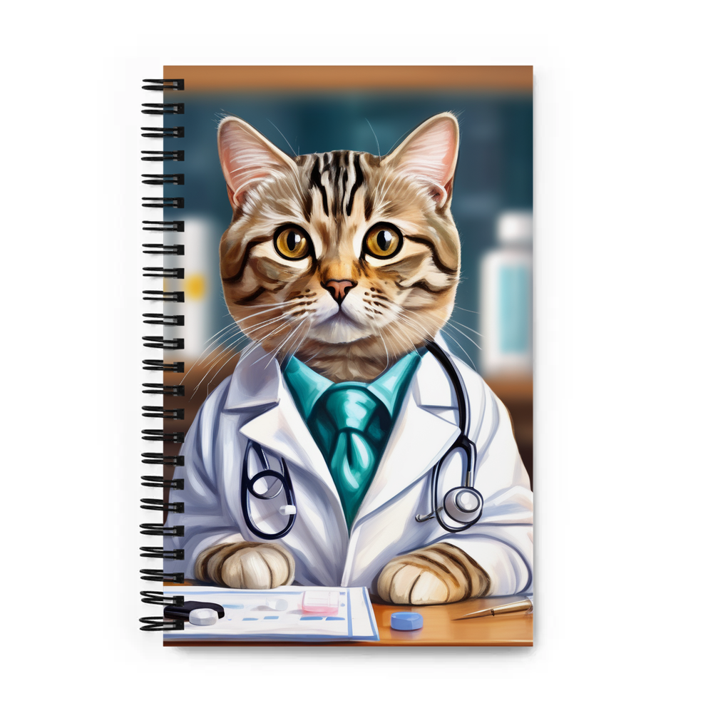 PugMug Custom Tabby Scottish Fold Cat Spiral Notebook