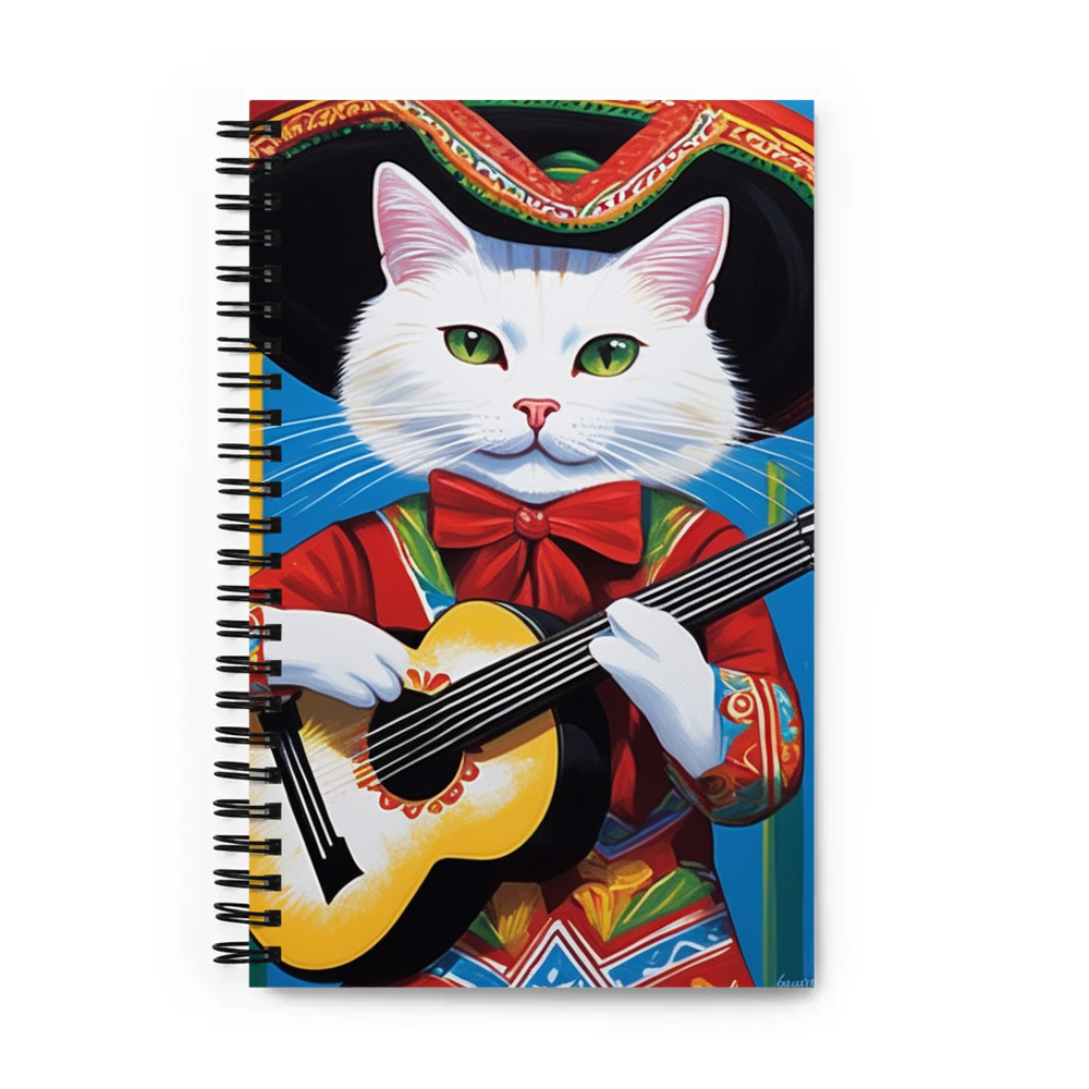 PugMug Custom White Companion Cat Spiral Notebook