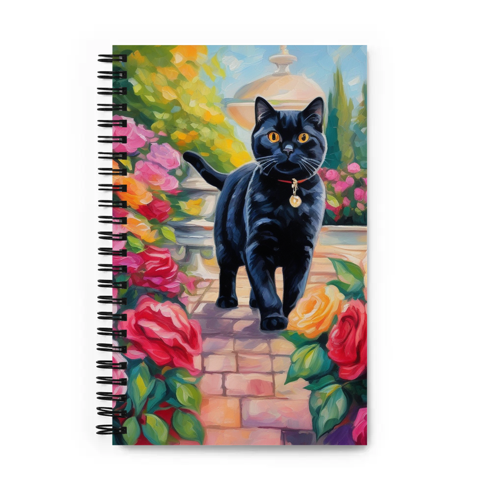 PugMug Custom Black Scottish Fold Cat Spiral Notebook