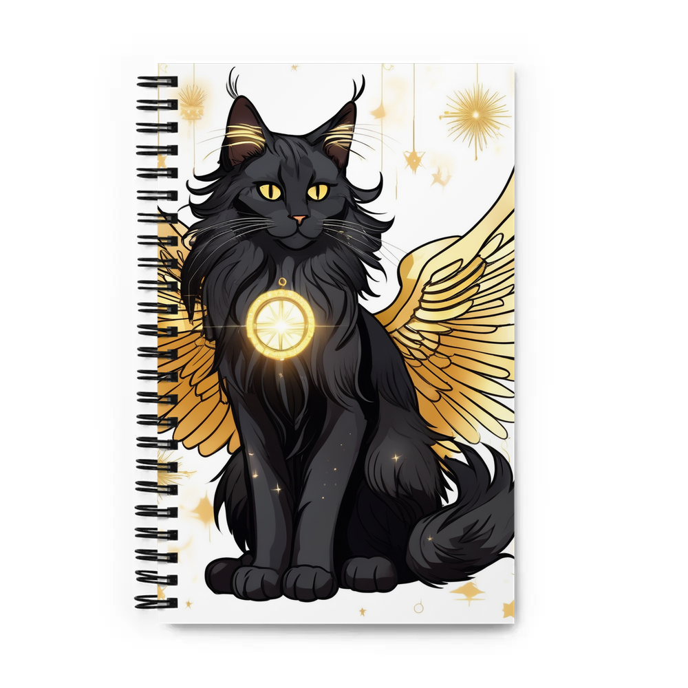 PugMug Custom Black Maine Coon Cat Spiral Notebook