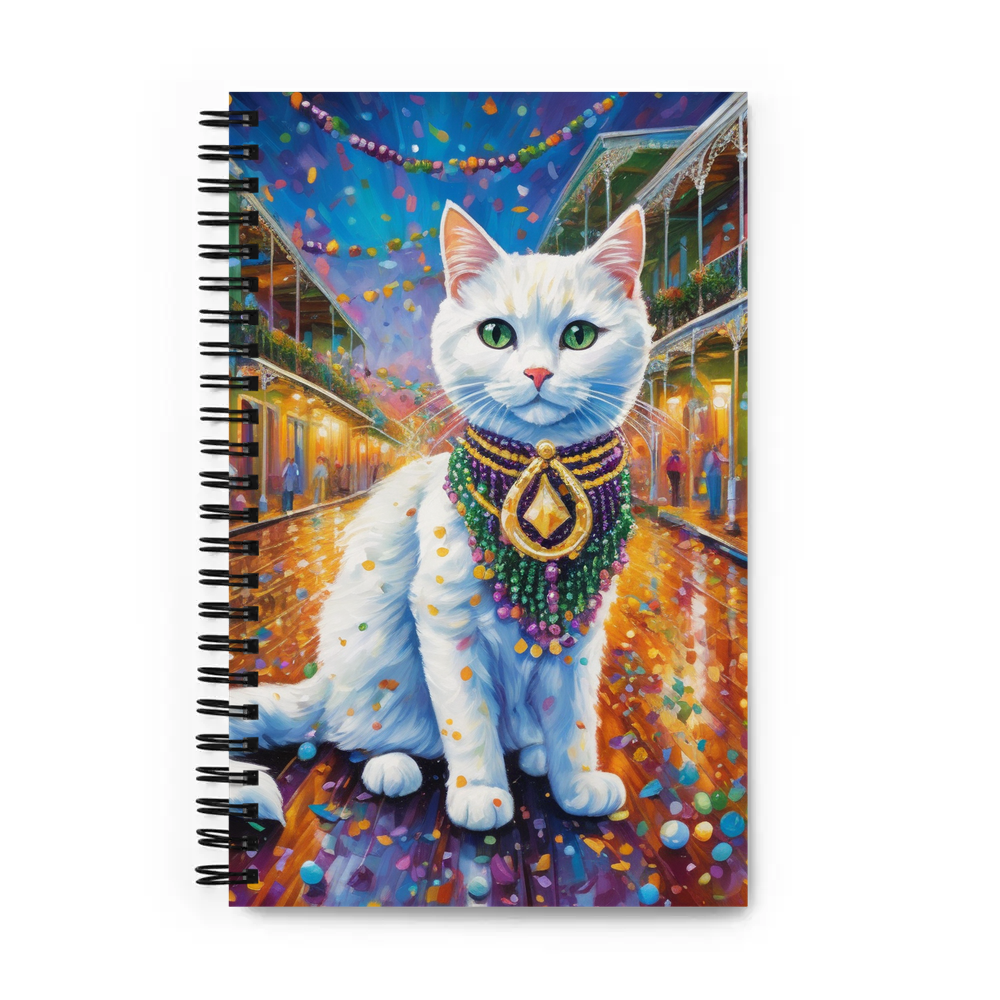 PugMug Custom White Companion Cat Spiral Notebook