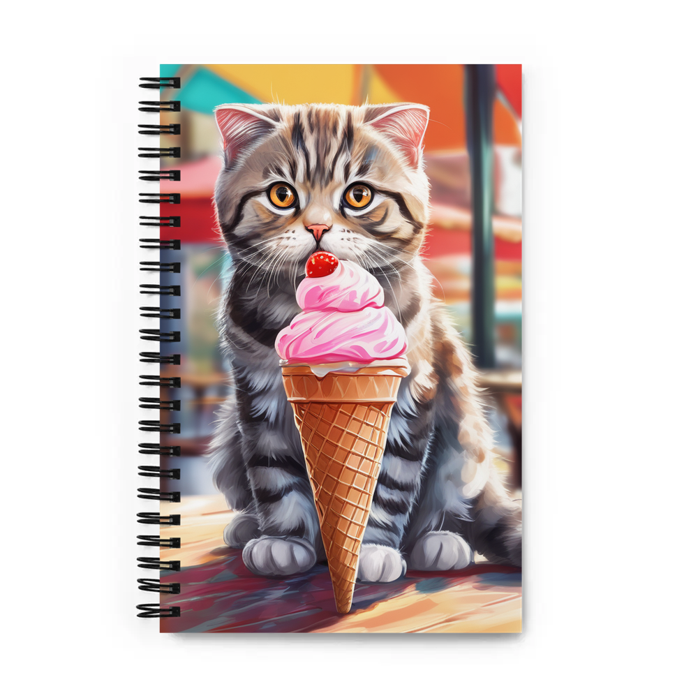 PugMug Custom Tabby Scottish Fold Cat Spiral Notebook