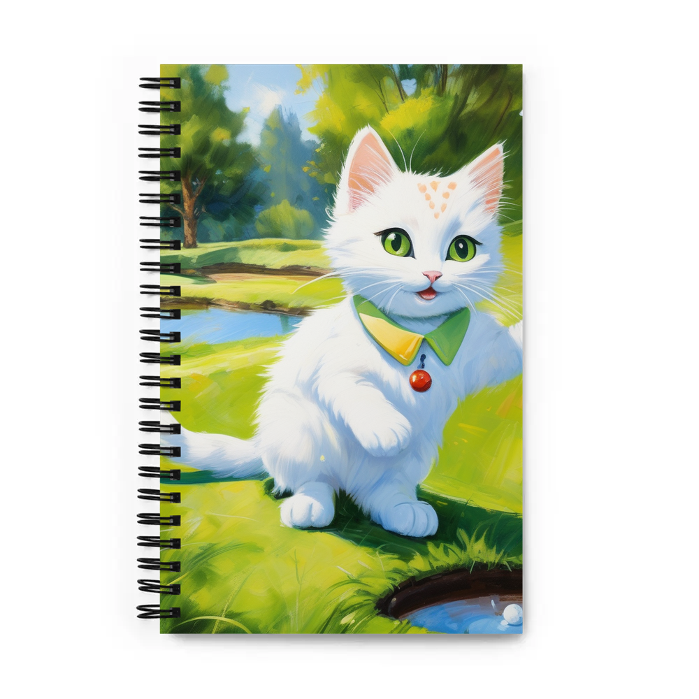 PugMug Custom White Companion Cat Spiral Notebook