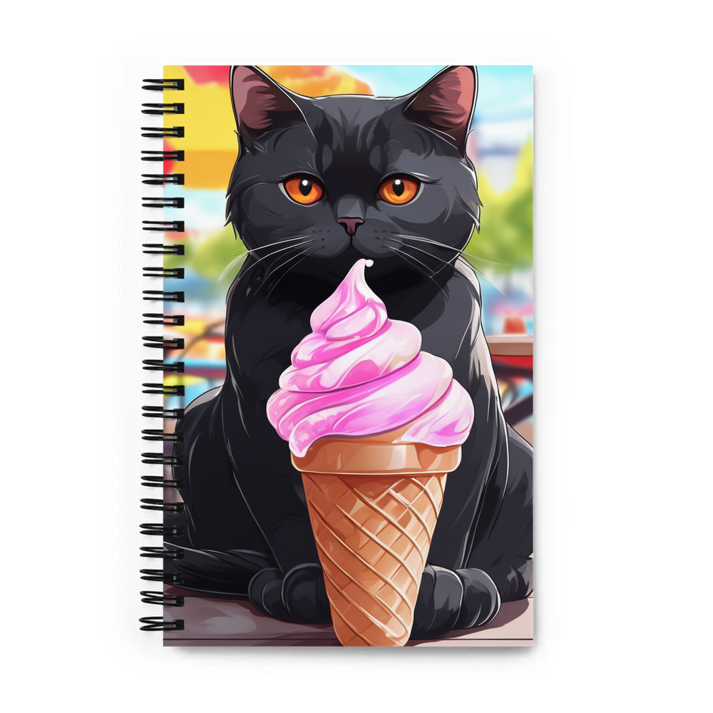PugMug Custom Black British Shorthair Cat Spiral Notebook