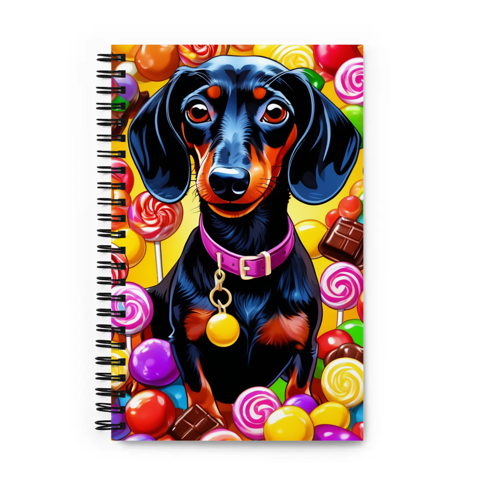 PugMug Custom Black Dachshund Spiral Notebook