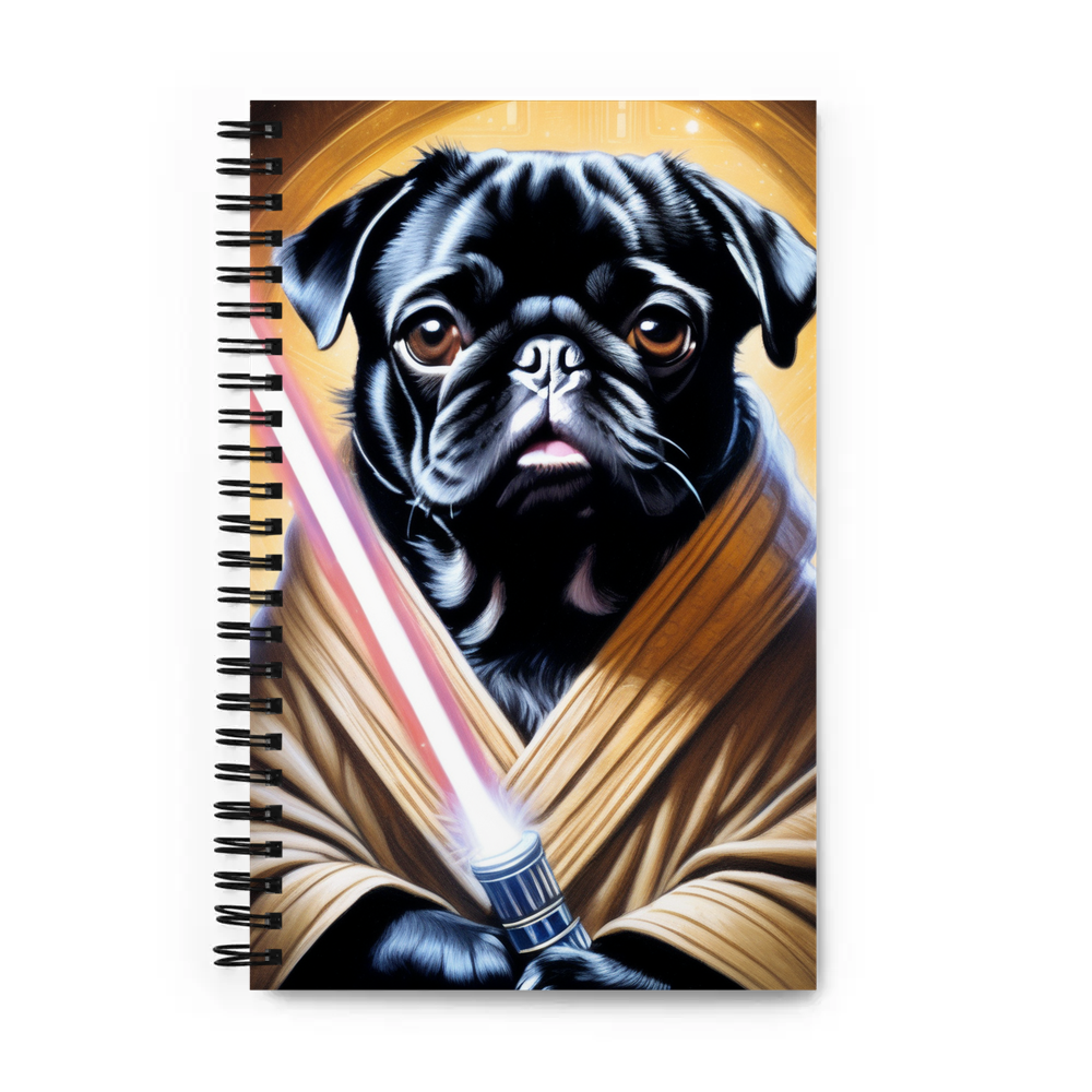 PugMug Custom Black Pug Spiral Notebook