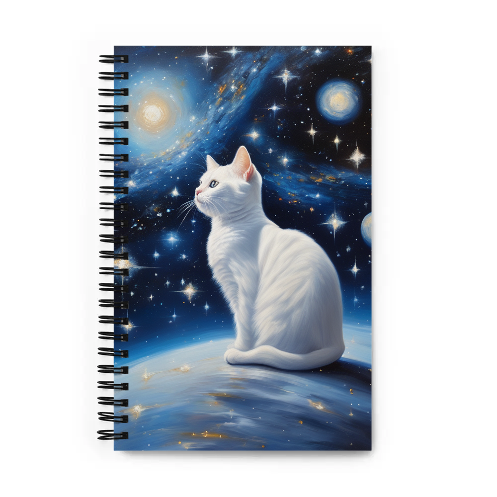 PugMug Custom White Companion Cat Spiral Notebook