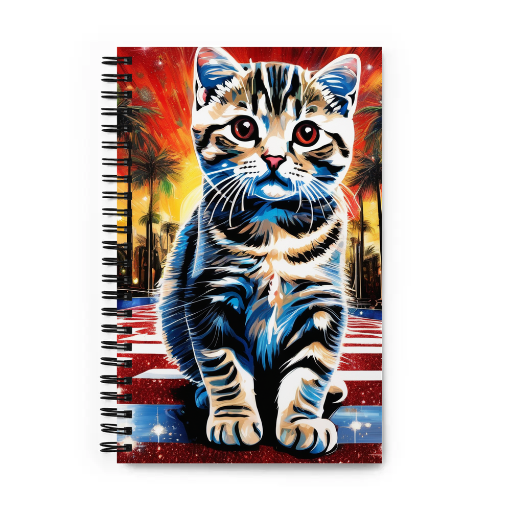 PugMug Custom Tabby Scottish Fold Cat Spiral Notebook