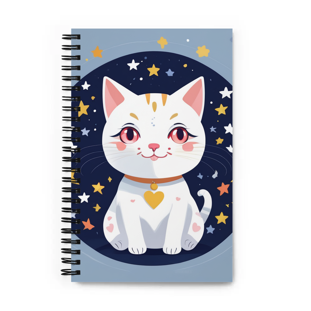PugMug Custom White Companion Cat Spiral Notebook