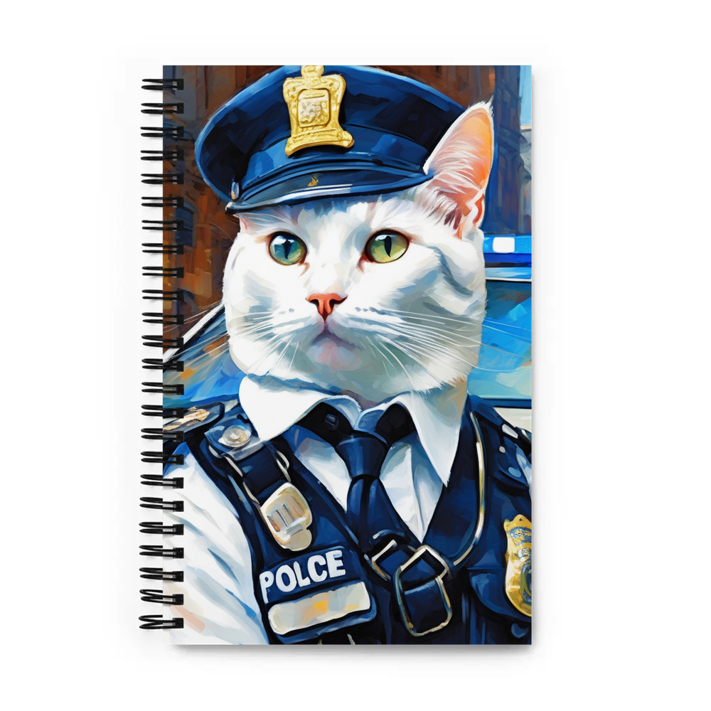 PugMug Custom White Companion Cat Spiral Notebook