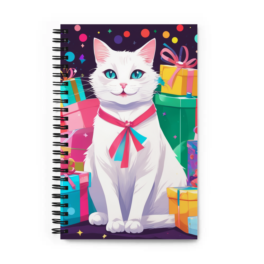 PugMug Custom White Companion Cat Spiral Notebook