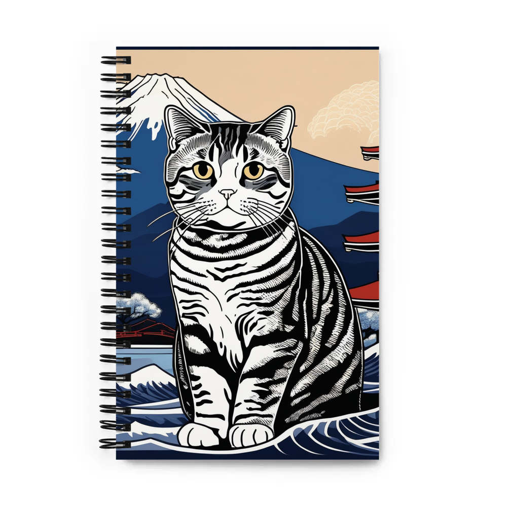 PugMug Custom Tabby Scottish Fold Cat Spiral Notebook