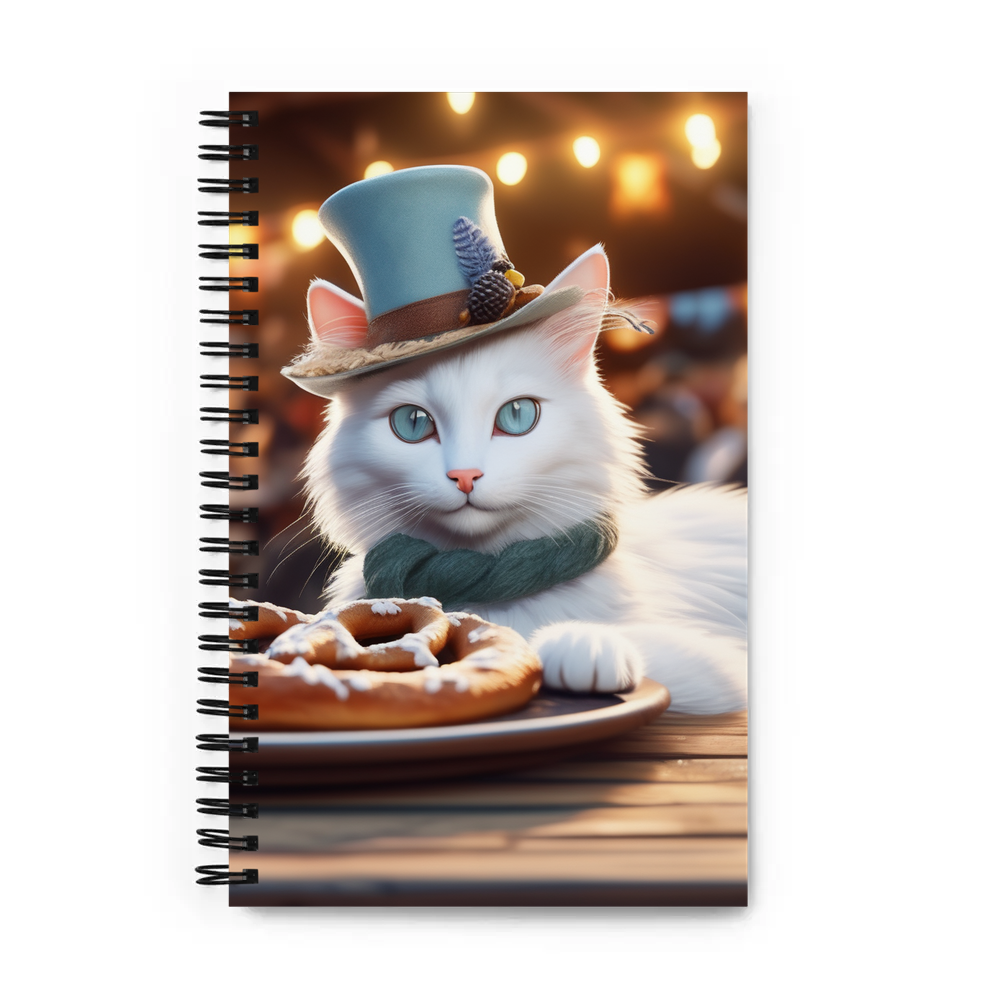 PugMug Custom White Companion Cat Spiral Notebook