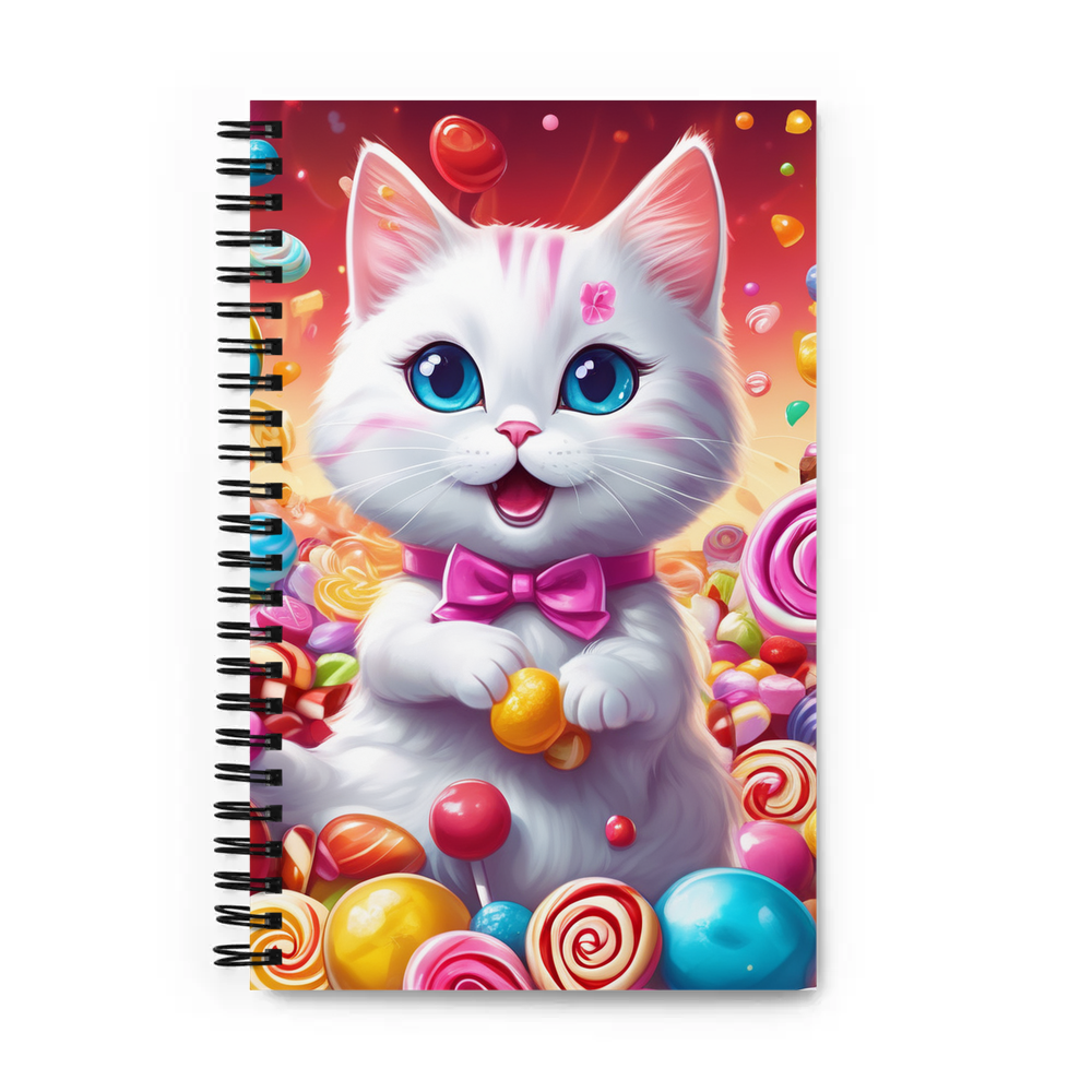 PugMug Custom White Companion Cat Spiral Notebook