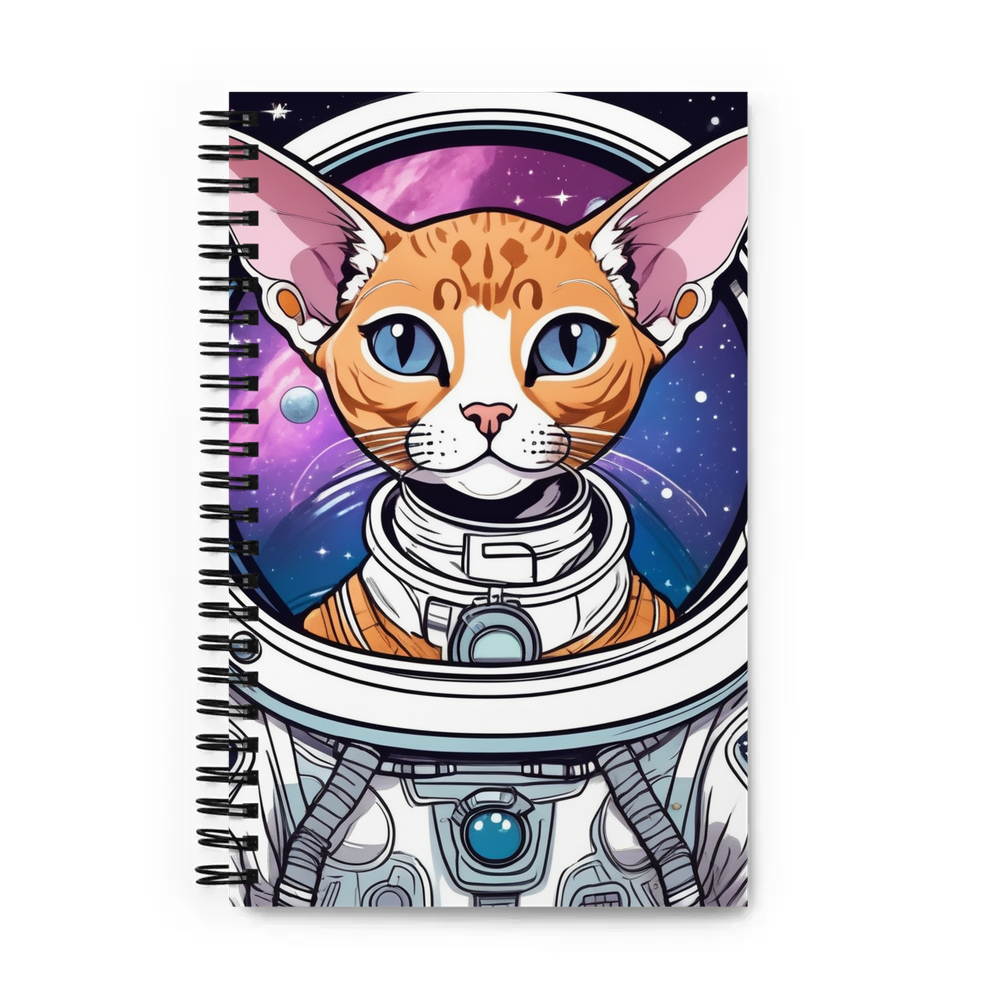 PugMug Custom Tabby Devon Rex Cat Spiral Notebook