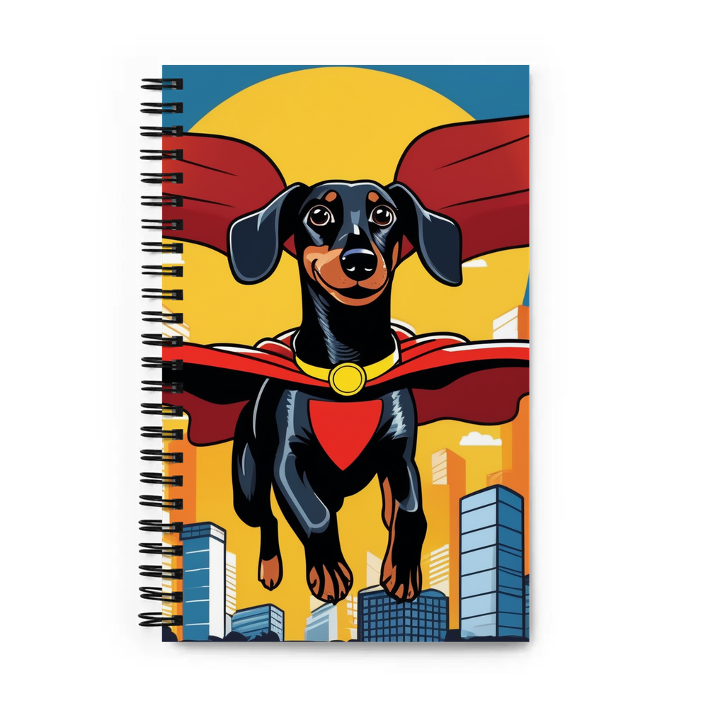PugMug Custom Black Dachshund Spiral Notebook