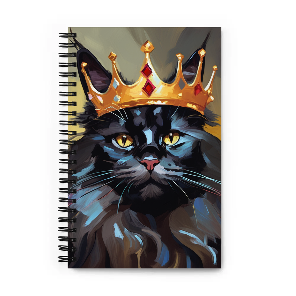 PugMug Custom Black Maine Coon Cat Spiral Notebook