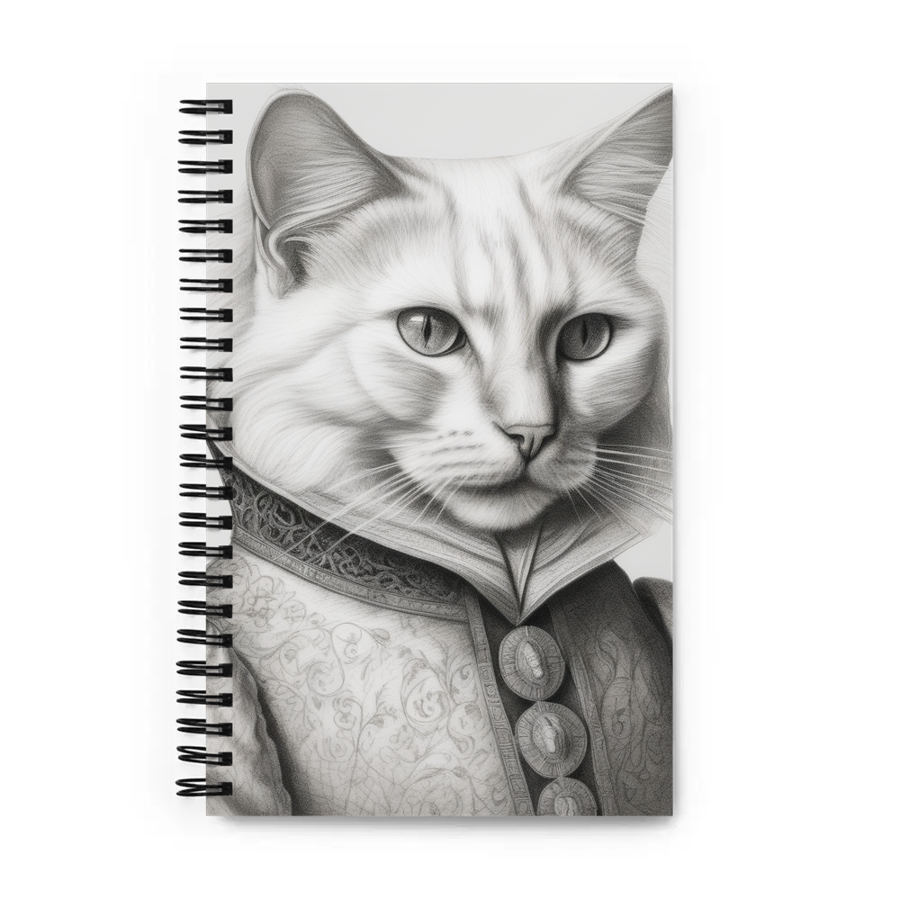 PugMug Custom White Companion Cat Spiral Notebook