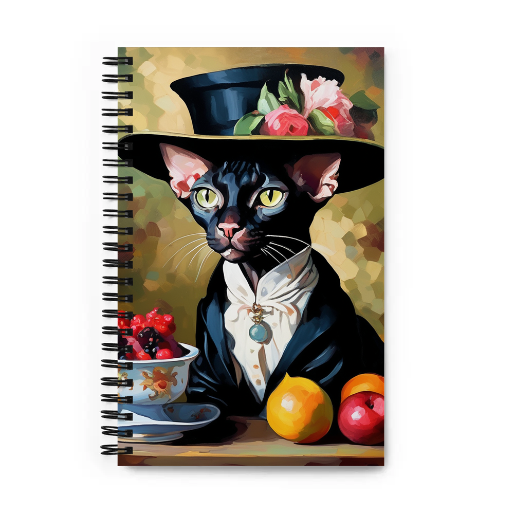 PugMug Custom Black Sphynx Cat Spiral Notebook