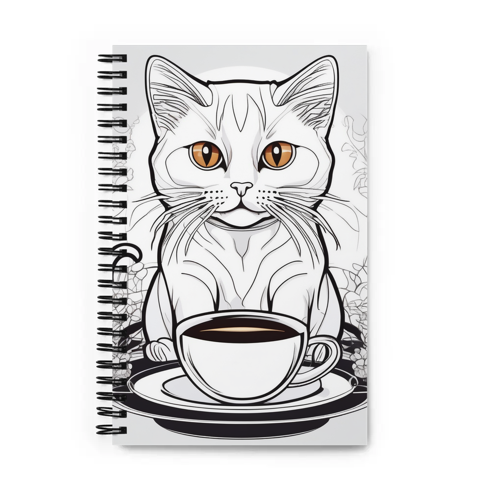 PugMug Custom White Companion Cat Spiral Notebook