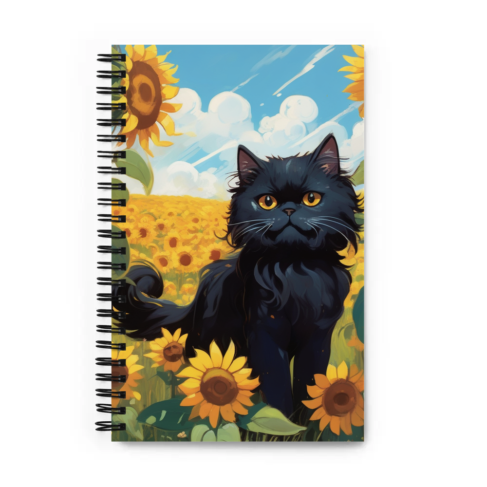 PugMug Custom Black Persian Cat Spiral Notebook