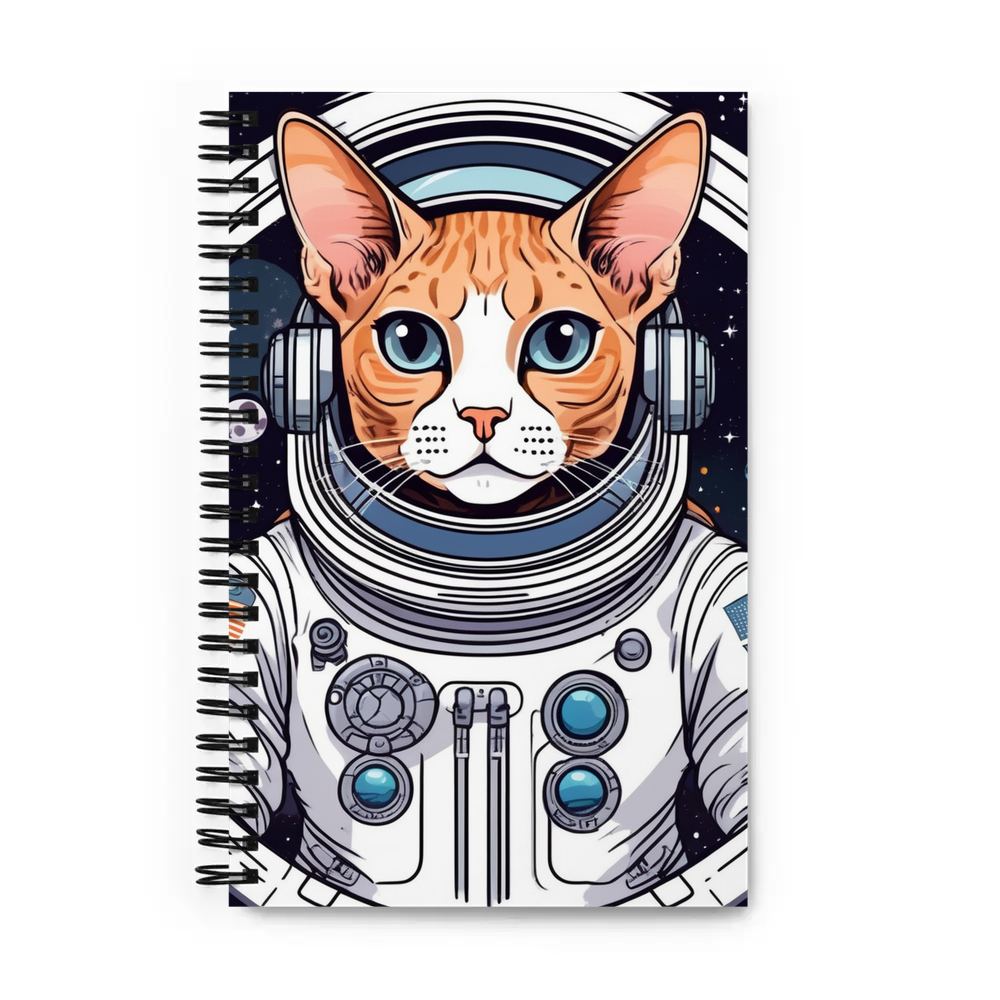 PugMug Custom Tabby Devon Rex Cat Spiral Notebook