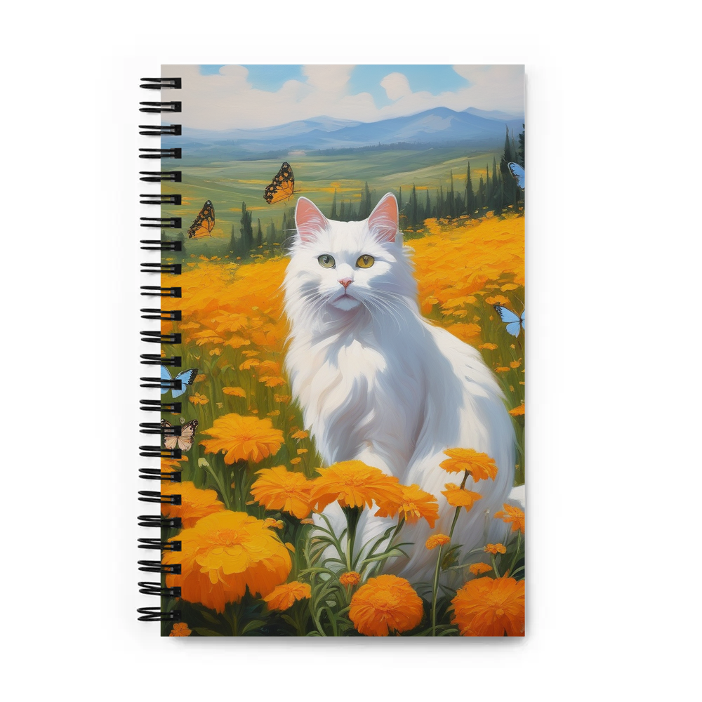 PugMug Custom White Companion Cat Spiral Notebook