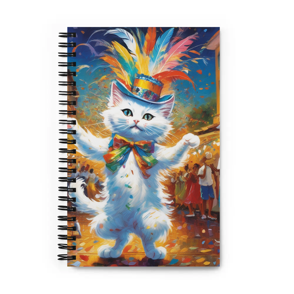 PugMug Custom White Companion Cat Spiral Notebook