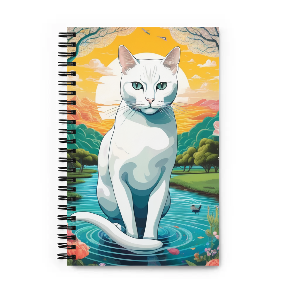 PugMug Custom White Companion Cat Spiral Notebook