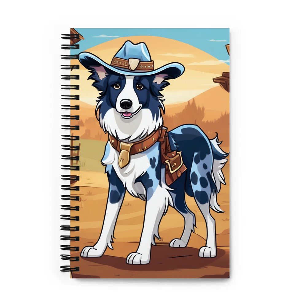 PugMug Custom Blue Merle Border Collie Spiral Notebook