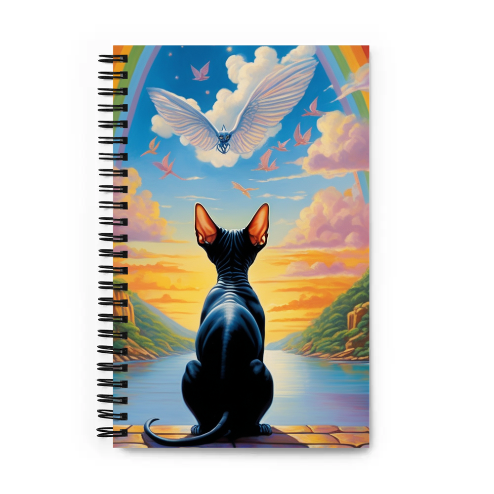 PugMug Custom Black Sphynx Cat Spiral Notebook