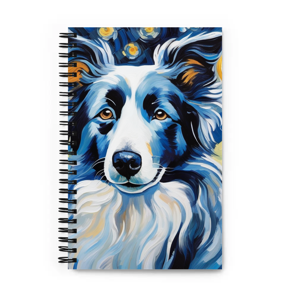 PugMug Custom Blue Merle Border Collie Spiral Notebook