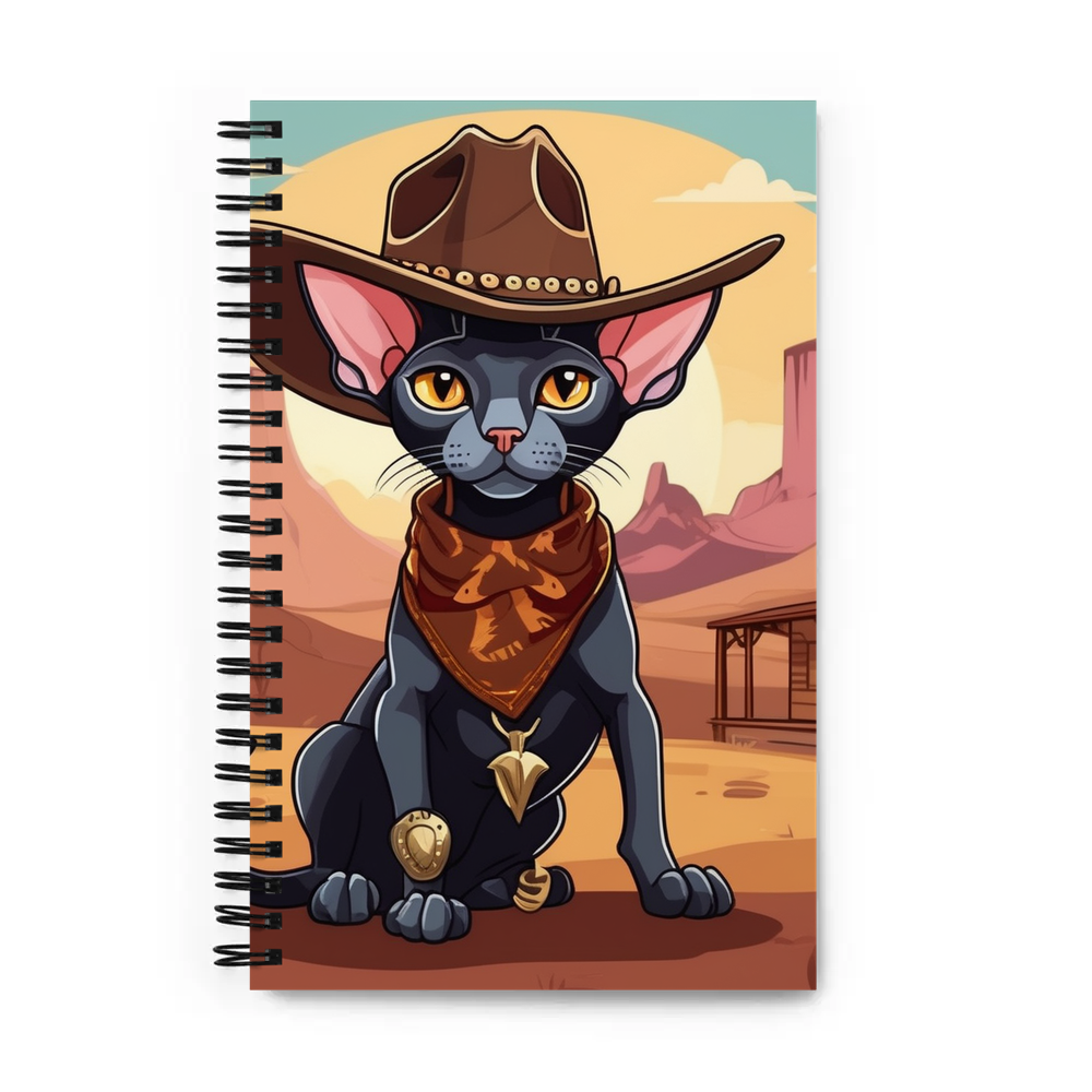 PugMug Custom Black Sphynx Cat Spiral Notebook