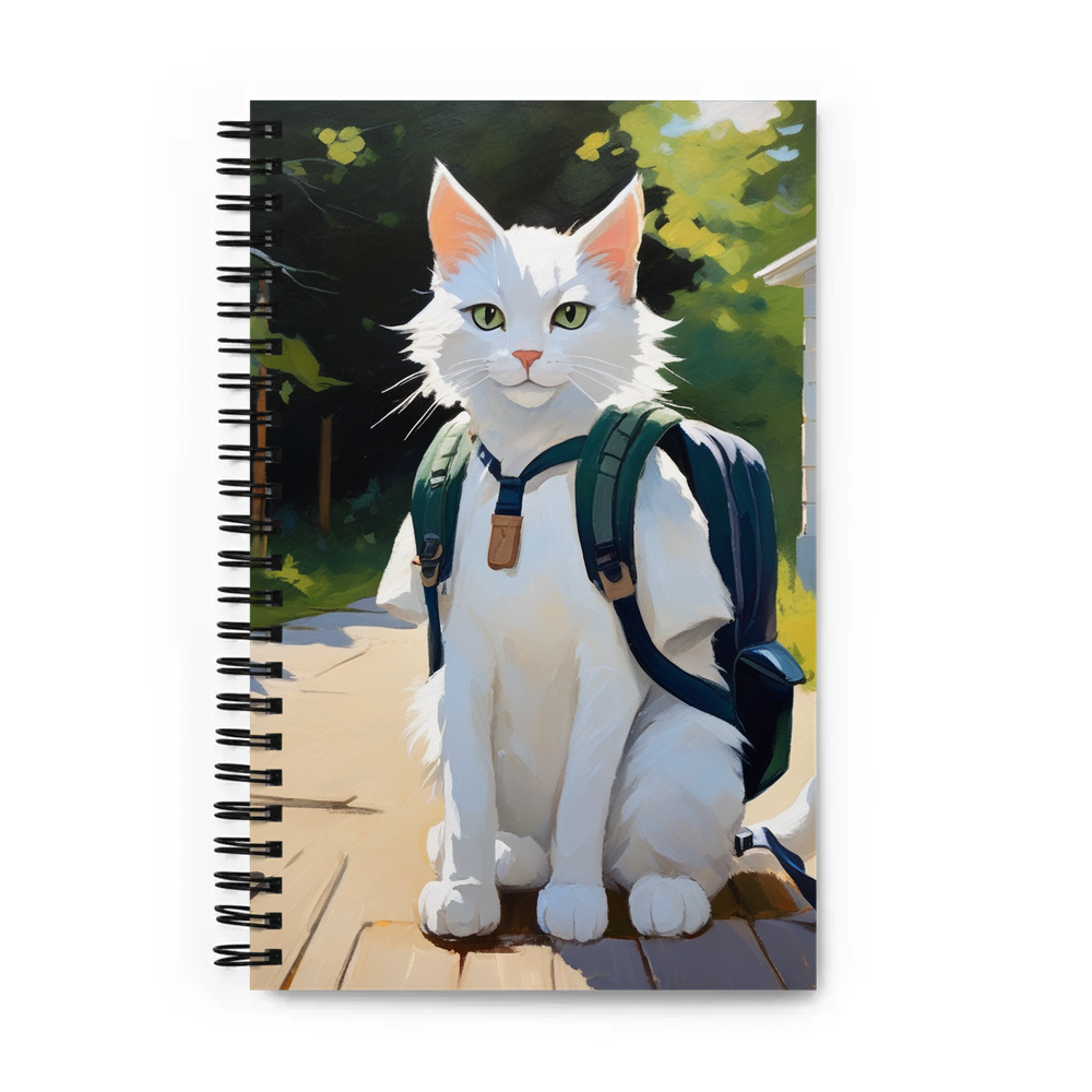 PugMug Custom White Companion Cat Spiral Notebook