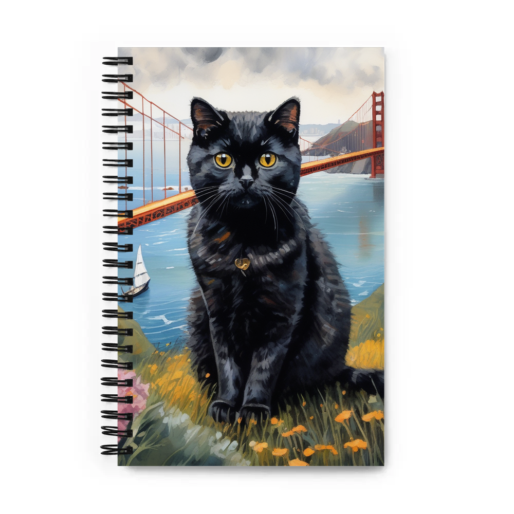 PugMug Custom Black Scottish Fold Cat Spiral Notebook