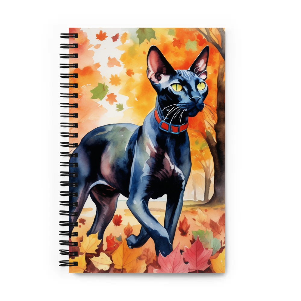 PugMug Custom Black Sphynx Cat Spiral Notebook