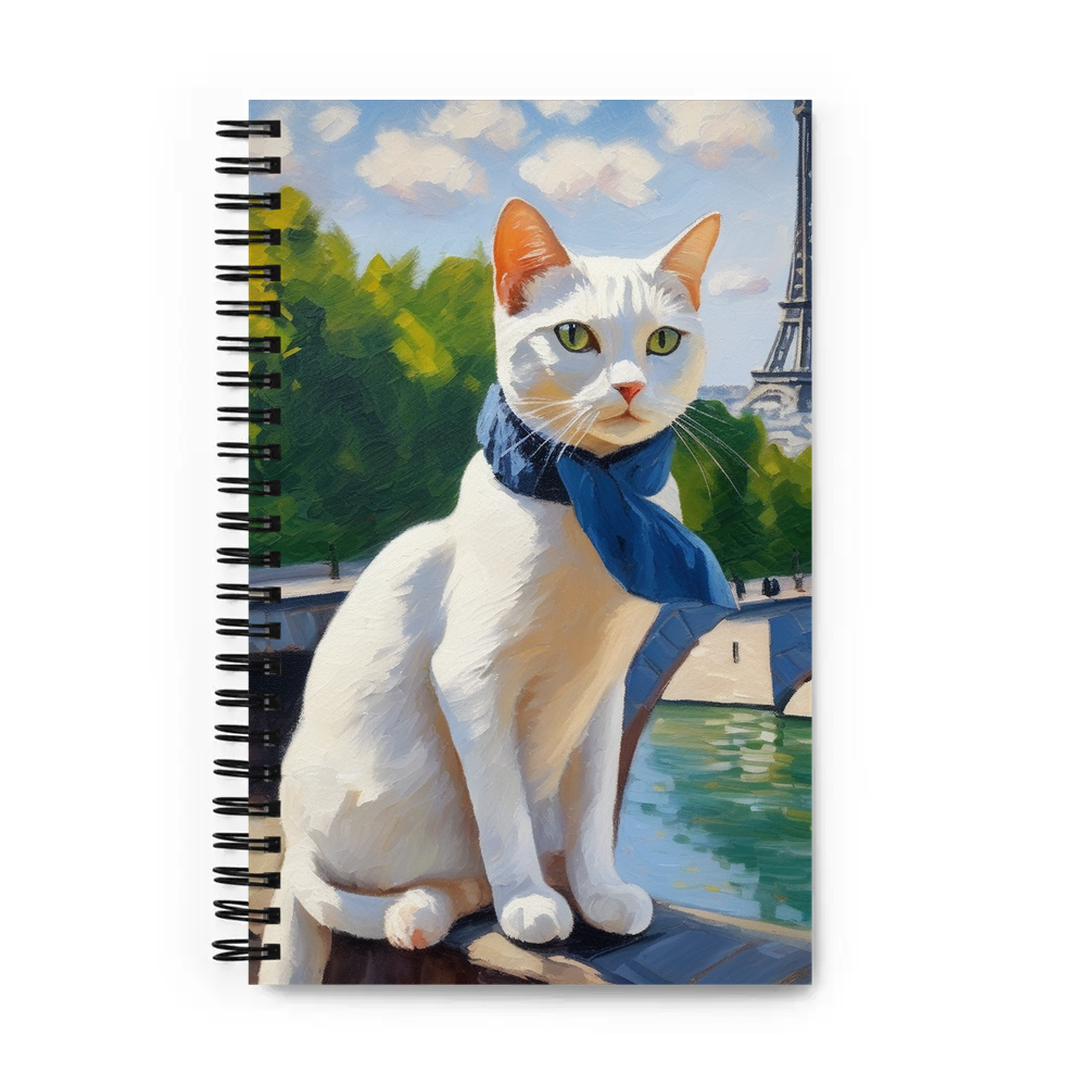 PugMug Custom White Companion Cat Spiral Notebook