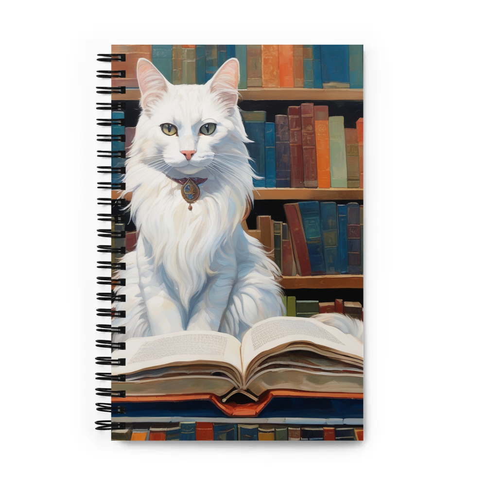 PugMug Custom White Companion Cat Spiral Notebook