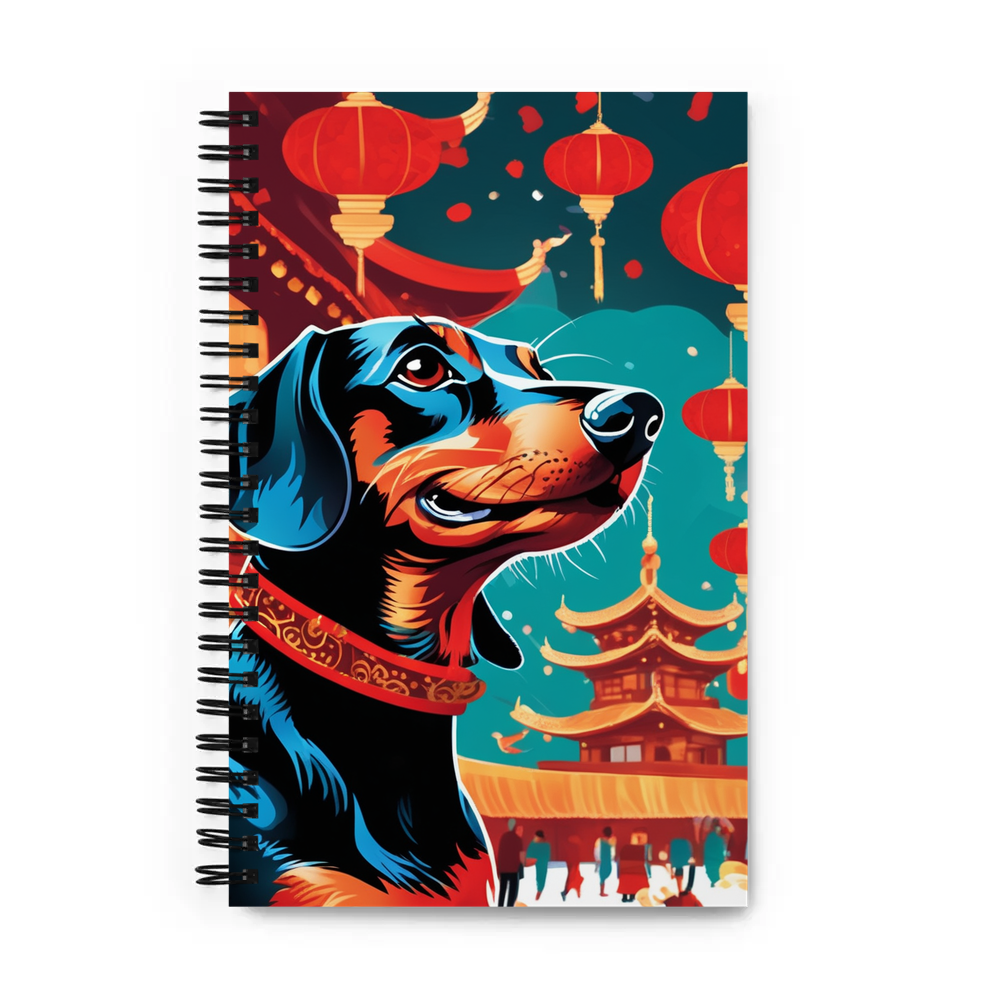 PugMug Custom Black Dachshund Spiral Notebook