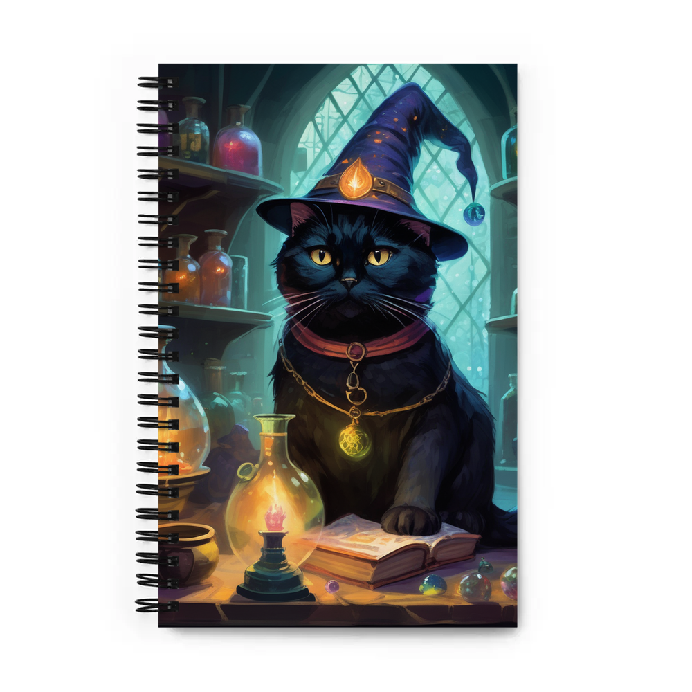 PugMug Custom Black Scottish Fold Cat Spiral Notebook